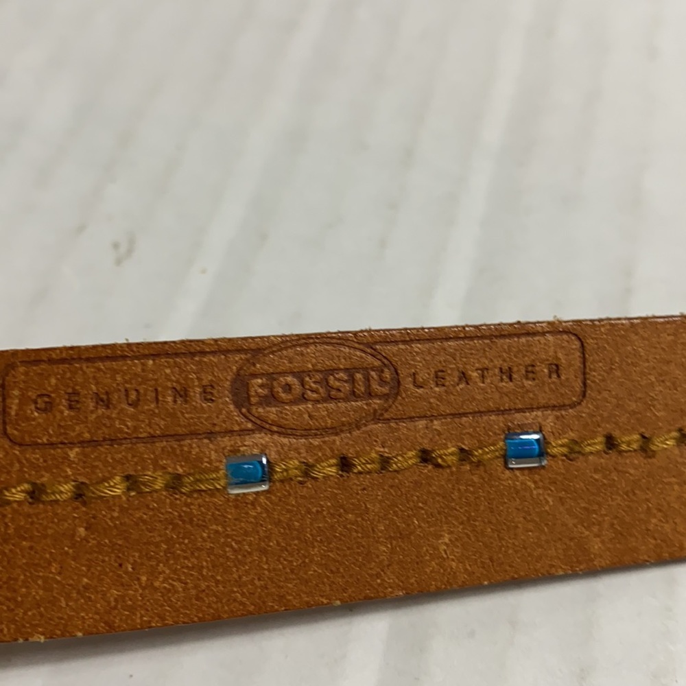 Fossil Solid Brass/Leather Belt - image 4
